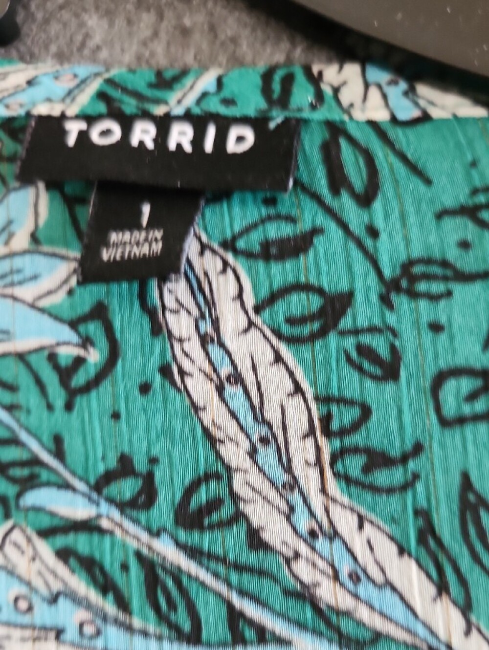 Torrid Women's Green Floral V-Neck Button Down Blouse Long Sleeve Size 1X Flowy - Picture 2 of 8